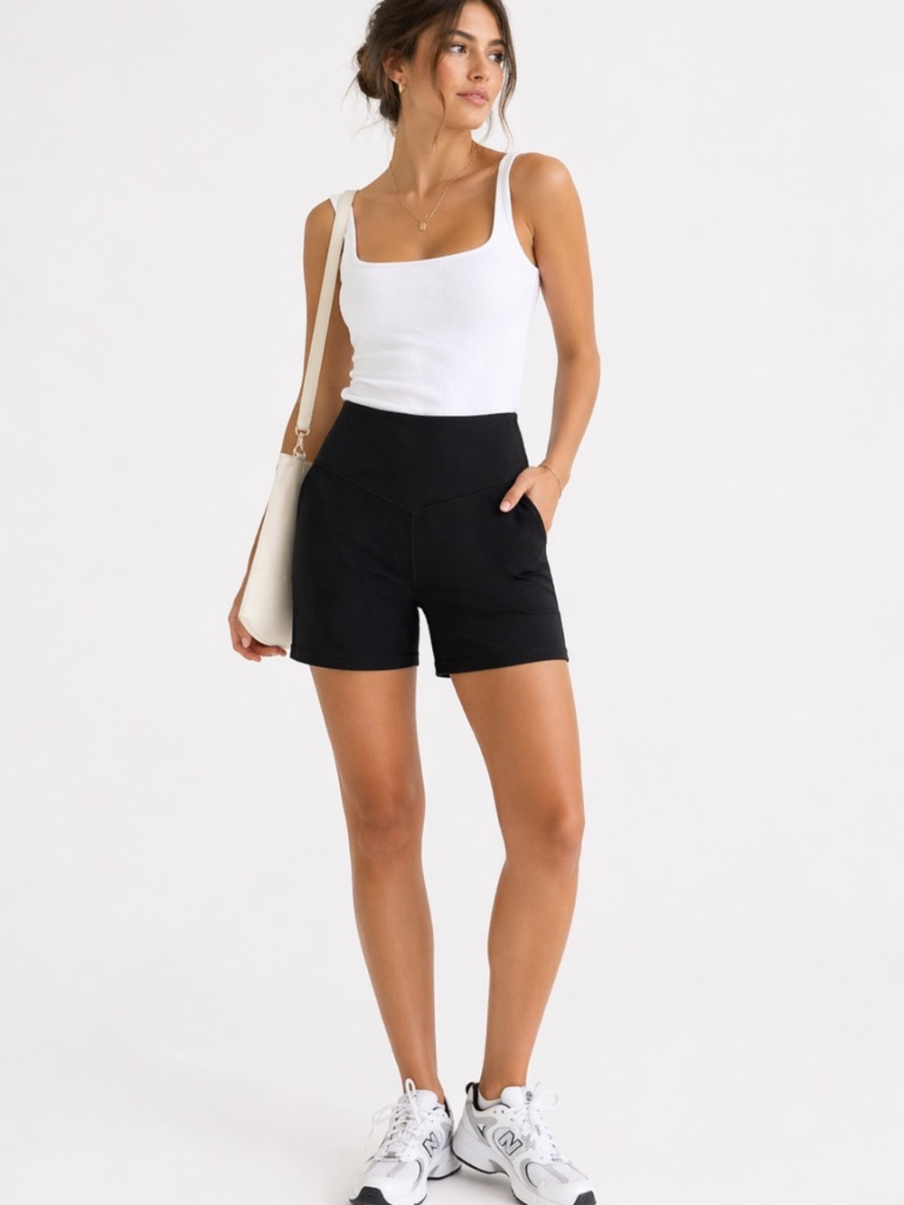 Women's Black High-Waist yoga Shorts